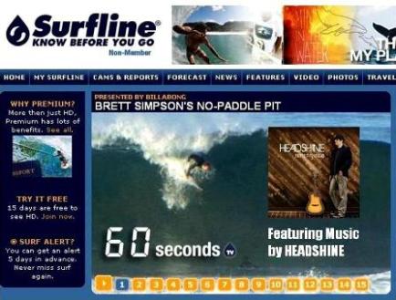 SurflineTV features surf video with US Open surf champion Brett Simpson and new music by HEADSHINE. -Click to watch!